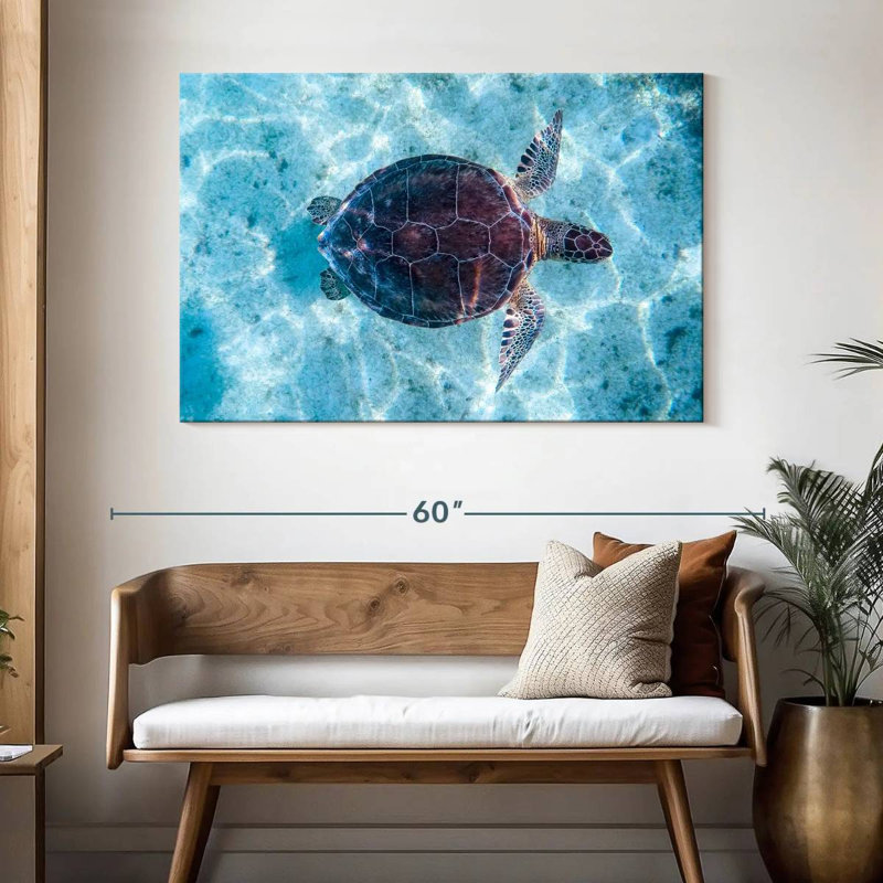 Brampt Turtle Swimming, 32" H x 48" W