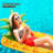 3-in-1 PVC Inflatable Pool Floats, Pineapple Pool Raft with Drink Holder and Detachable Backrest