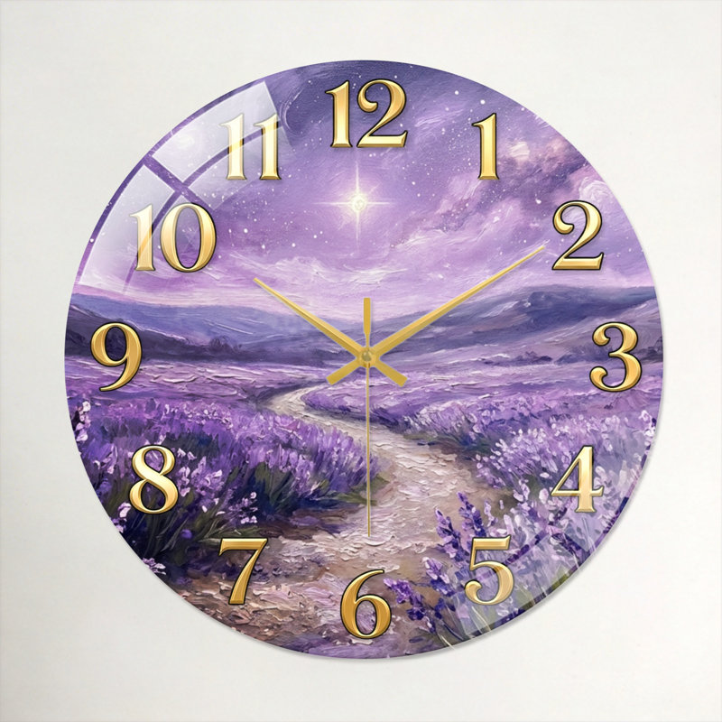 Horloge murale lavande, 40 x 40 cm (15,7 x 15,7 pouces)