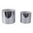 Planters Stoneware Ceramic Mirrored Tile Metallic Finish Home Garden Set of 2 - 7", 6" Silver & Metallic