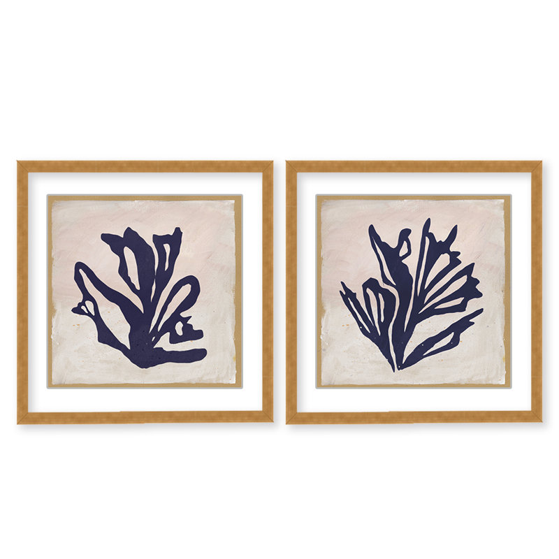«Coastal Retreat», «Diptych of Red and Blue Ocean Plants» par Gypsea Village, H 48 po x l 96 po