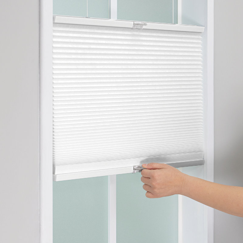 1 inch Cordless Semi-Sheer Light Filtering Top Down Bottom Up Cellular Shade, White, 24.5"W x 64"L