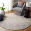 Tapis géométrique en coton touffeté à la main gris / ivoire Kiian-68513415