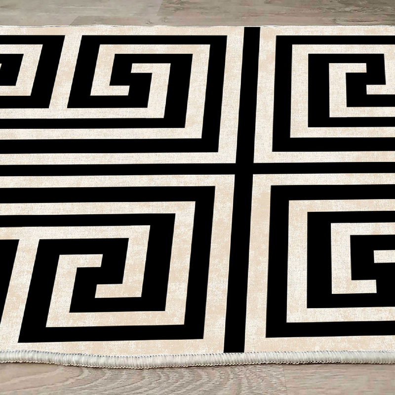 Tapis de couloir luxueux, 100% velours, 31,5 po x 59,1 po | Semelle en coton antidérapant, hauteur des poils: 0,4 po | Antibactérien et lavable à la machine, impression numérique 3D | Design élégant pour le salon et le vestibule