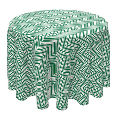 Floraida Round Chevron Cotton Twill Tablecloth