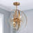 4-light Matte Gold Sputnik Semi-flush Mount Ceiling Light