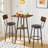 Bar Table, 2-Tier High Top Pub Table, Counter Height Table With Storage, Small Kitchen Dining Table, 36.6" High Bar Table For Living Room Party, Easy To Assemble, Black-114285298