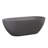 63" Freestanding Solid Surface Bathtub Matte Grey Oval Deep Soaking Tub with Overflow and Pop-up Drain-127331859-127331858