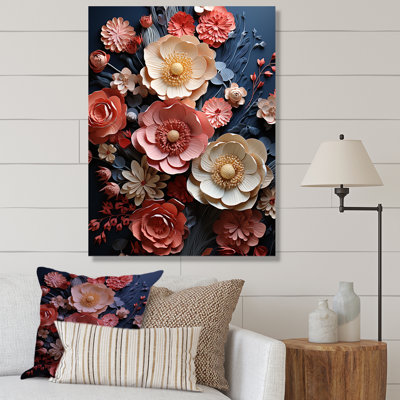 «Buttercups Emerge From The Shadows In Noir Blue I» - Art mural sur toile Buttercups