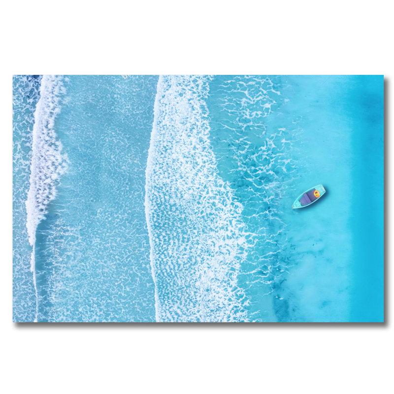 Turquoise Seascape Print, 24" H x 36" W x 1.5" D, Acrylic