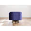 Fauteuil club / chaise longue pivotante en velours bleu marine 33 po Pangea Home Andrea-426038740