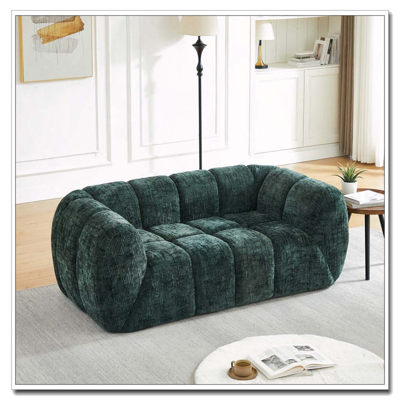 Canapé en chenille moderne, 2, Vert