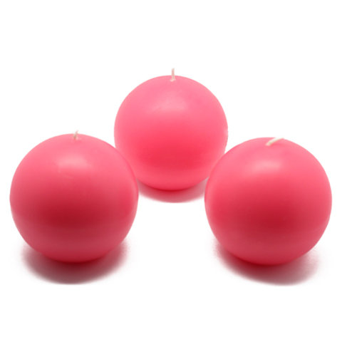 Unscented Novelty Candle, Pink, 3" Diameter, Set of 6