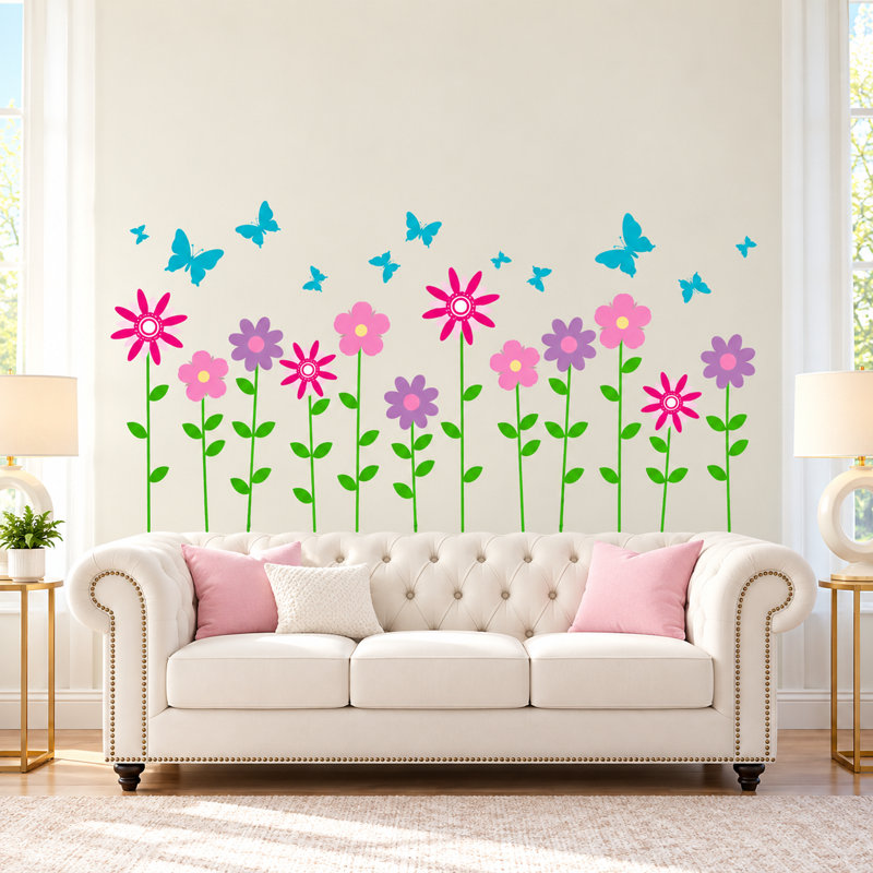 Plants & Flowers Non-Wall Damaging Wall Decal, Scheme C