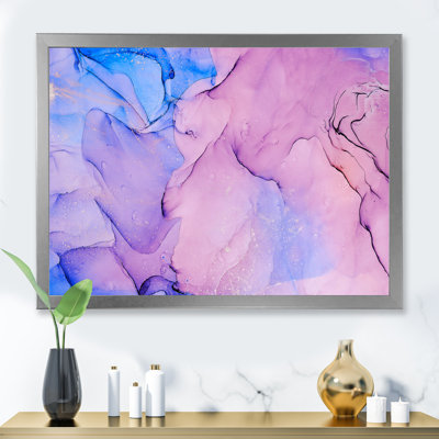 " Translucent Red And Blue Ink V " Painting Print