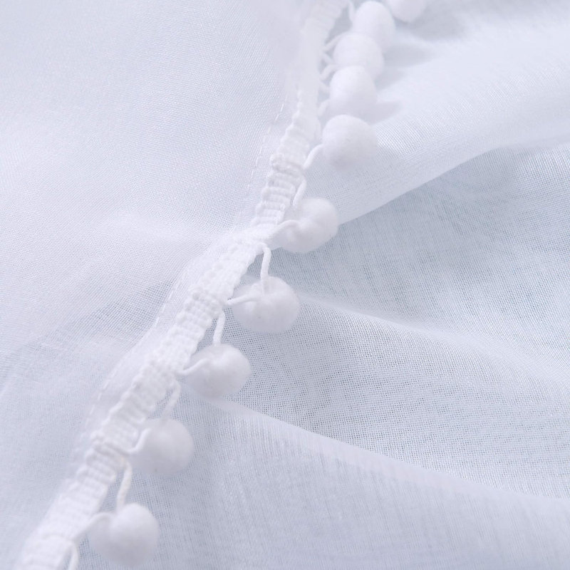 Aeian Semi Sheer Curtain Pair, 60" W x 84" L, White