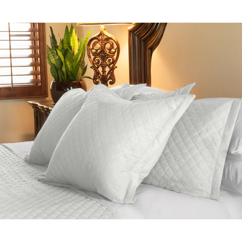 Eternal Microfiber / Microsuede Geometric Sham Set, White, King