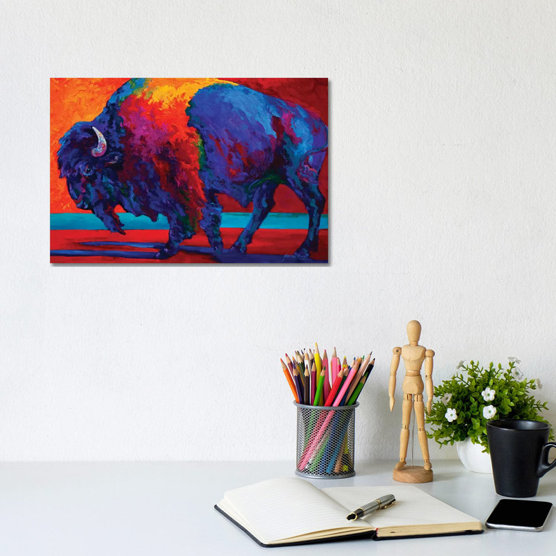 Abstract Bison by Marion Rose - Print on Canvas, 20.32 cm H x 30.48 cm W, Wrapped Canvas