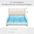 LED Bed Frame with Galaxy Projector, Charging Station, 52" Tufted Upholstered Headboard & 2 Drawers-583085864-583085866