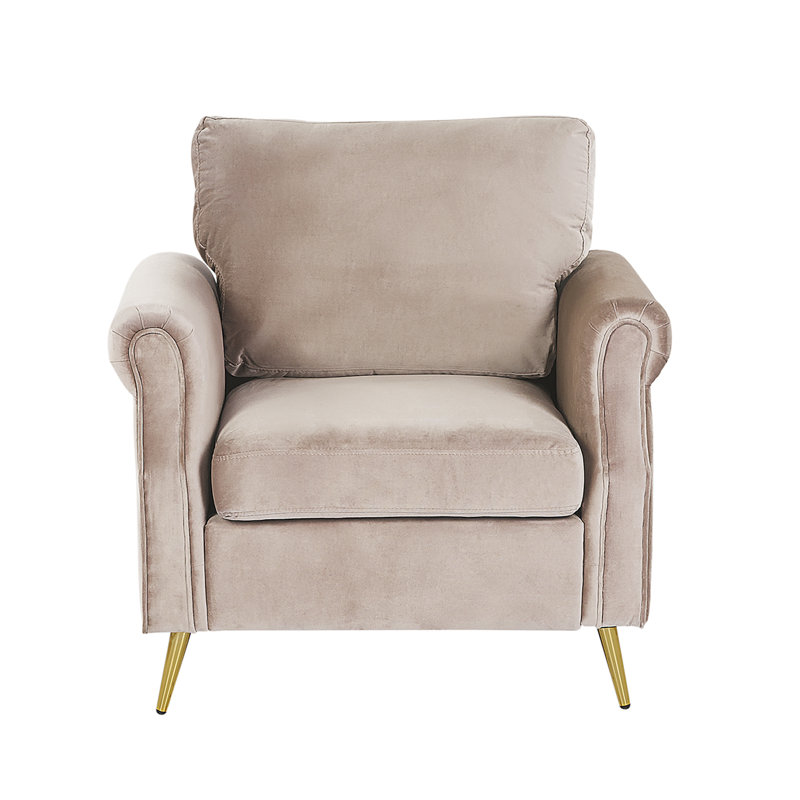 Amaya Velvet Armchair, Taupe