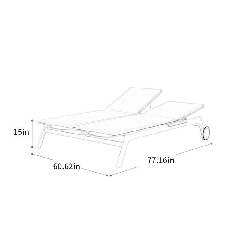 Outdoor villa pool lounge chair, White, White