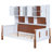 Twin Size Platform Bed With Multiple Storage, White+Walnut