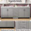 Meuble-lavabo double 84 po, 2 lavabos en céramique et un comptoir, avec tablettes réglables et 3 tiroirs, grand espace de rangement, poignées en métal argenté et charnières à fermeture en douceur, -693271106