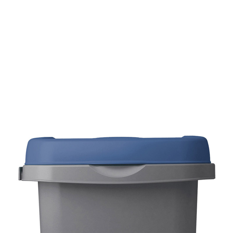 Baragrey Polypropylene Kitchen Trash Can - 25L, Blue/White/Grey