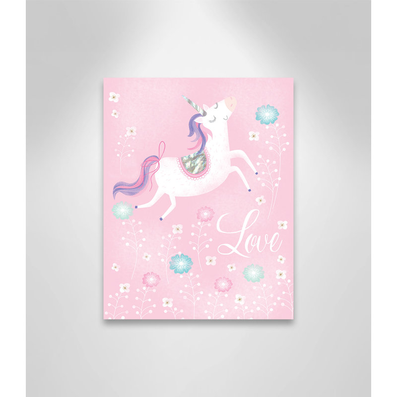 Art sur toile Love Unicorn, H 14 po x l 11 po x P 1,5 po