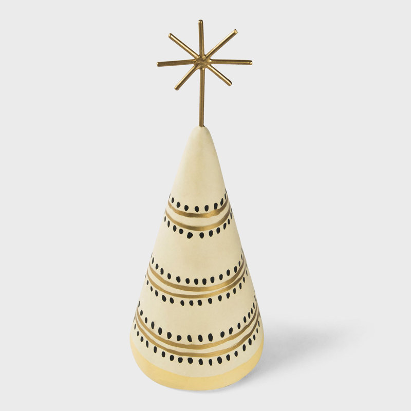 Figurine d'arbre de Noël Mela Artisans, jaune