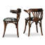 Chaise d'appoint à dossier à lattes en noyer noir (ensemble de 2)