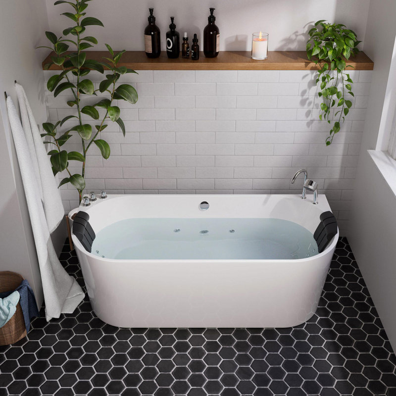 71'' x 31.5'' Whirlpool Plastic / Acrylic Bathtub with Faucet