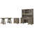 3 Pieces: Desk, Filing Cabinet, Credenza