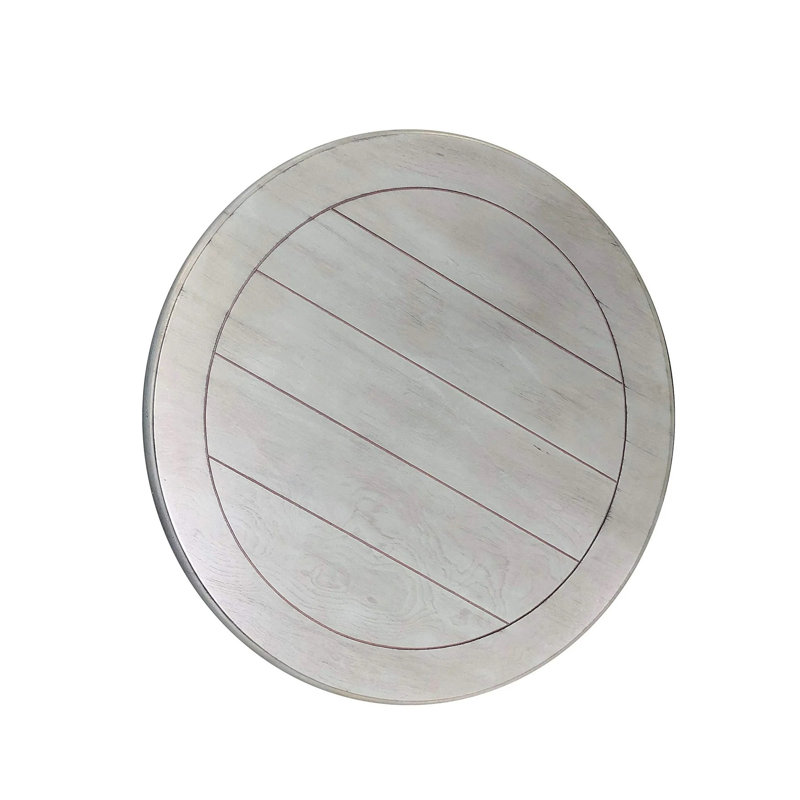Table de bout ronde transitionnelle, table d'appoint de salon en bois, gris