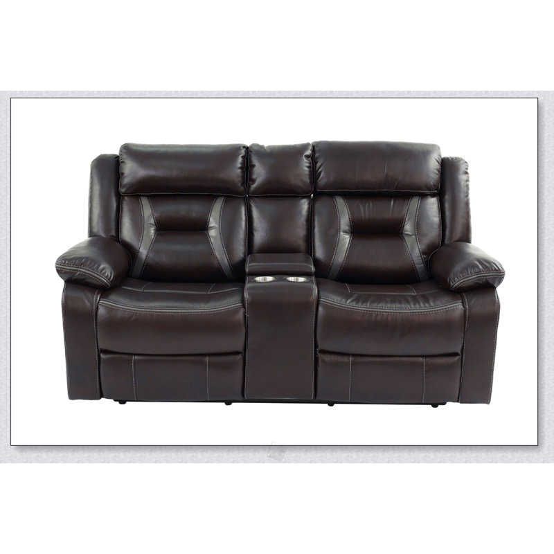 Causeuse inclinable électrique moderne avec porte-gobelets, rangement et finition brun foncé pour un confort et un style ultimes