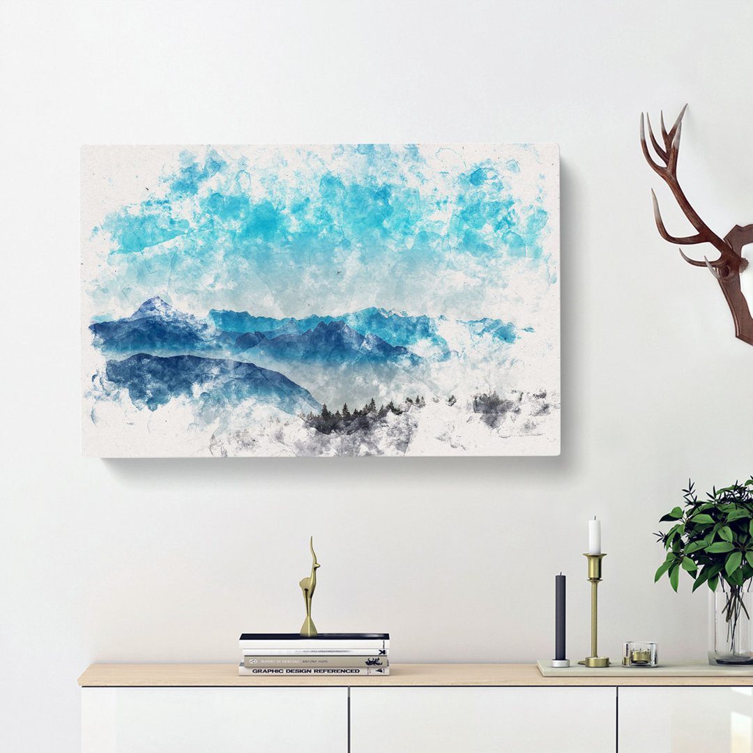Fog Between The Mountains - Wrapped Canvas