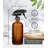 Liba Amber Glass Spray Bottles 2 Pack, 14 Oz Refillable Empty Spray Bottle For Cleaning