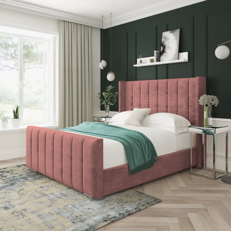 Willow Conistan Upholstered Ottoman Bed Frame, Small Double (4'), Pink