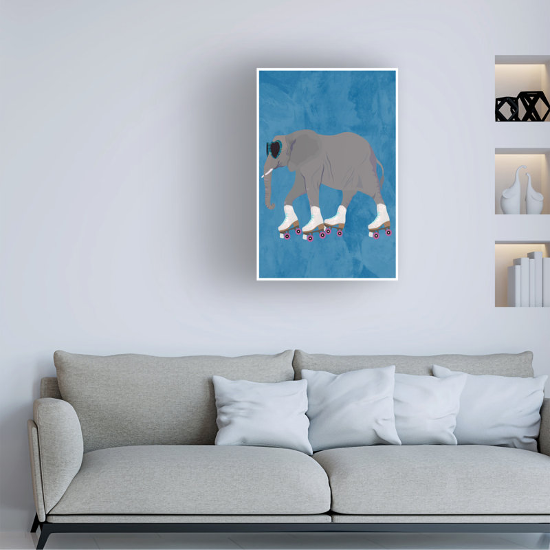 Art sur toile éléphant, Rouleau Sarah Manovski, H 19 po x l 12 po