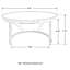 Table basse ronde en marbre avec piédestal angulaire noir, 23,43 po de largeur et de profondeur, rehausse le style des espaces de vie principaux, table d'appoint multifonctionnelle, structure en métal blanc poli