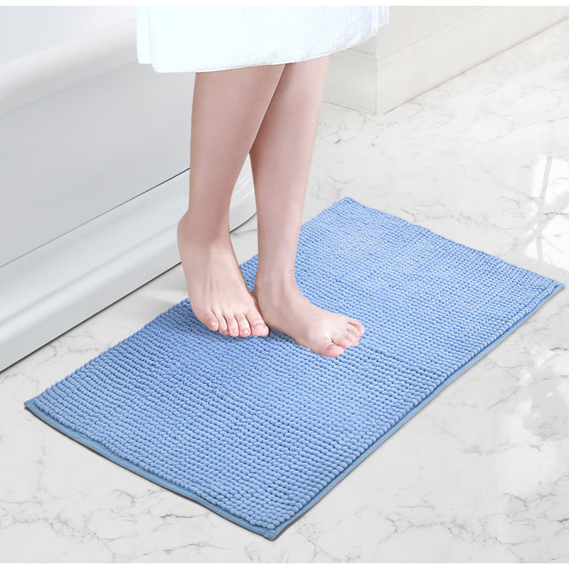 Busselton Shaggy Noodle Bath Mat 50x80, Blue
