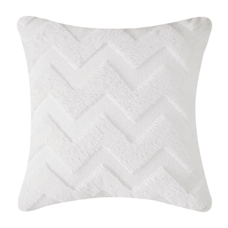 Coussin décoratif en fausse fourrure, Blanc