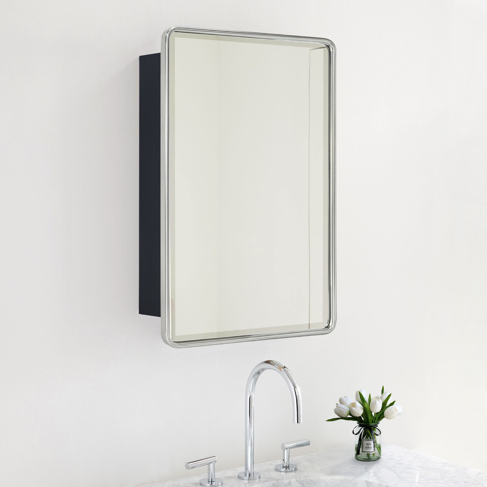 Bryand Surface Medicine Cabinet, 24" x 16", Brushed Nickel