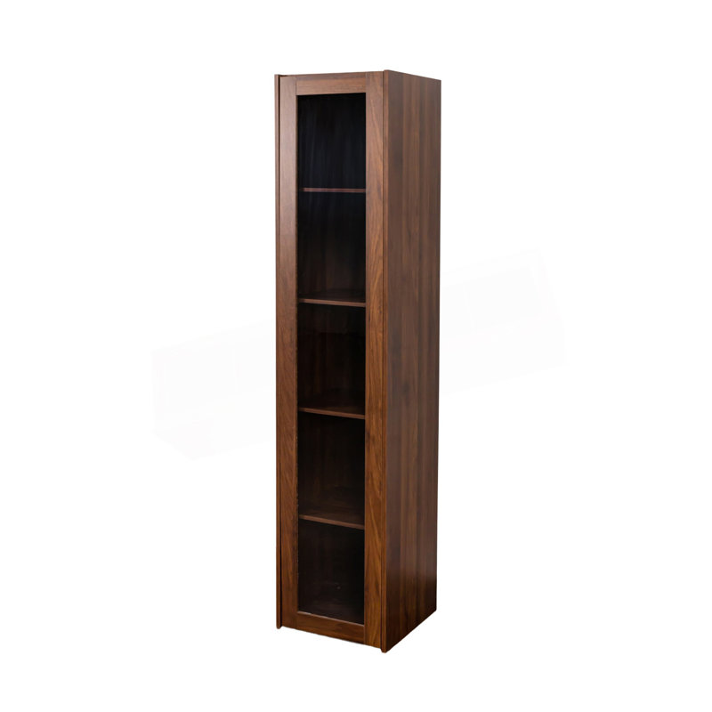 Display Cabinet With Glass Doors, Curio Storage Cabinet With 5 Shelves, Bookcase With Led Lights
