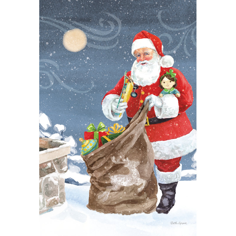 Santas List V by Beth Grove - Graphic Art, 46 cm H x 30 cm W, Wrapped Canvas
