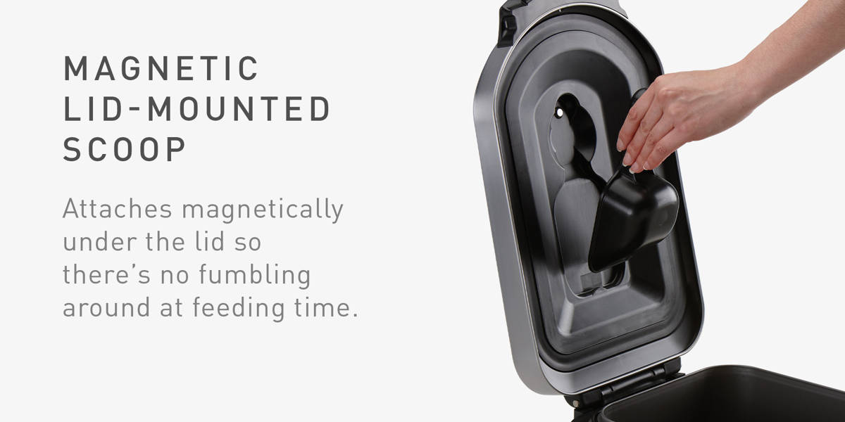 simplehuman Pet Food Storage Container Stainless Steel for Dog Food, Cat Food, and Bird Feed