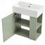 Meuble-lavabo flottant contemporain à motif de vagues avec lavabo en céramique et tablette droite-1662642482