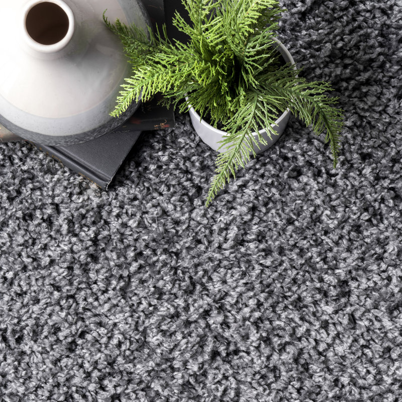 Tapis gris foncé Apsara, Rectangle 6 pi 7 po x 9 pi 8 po