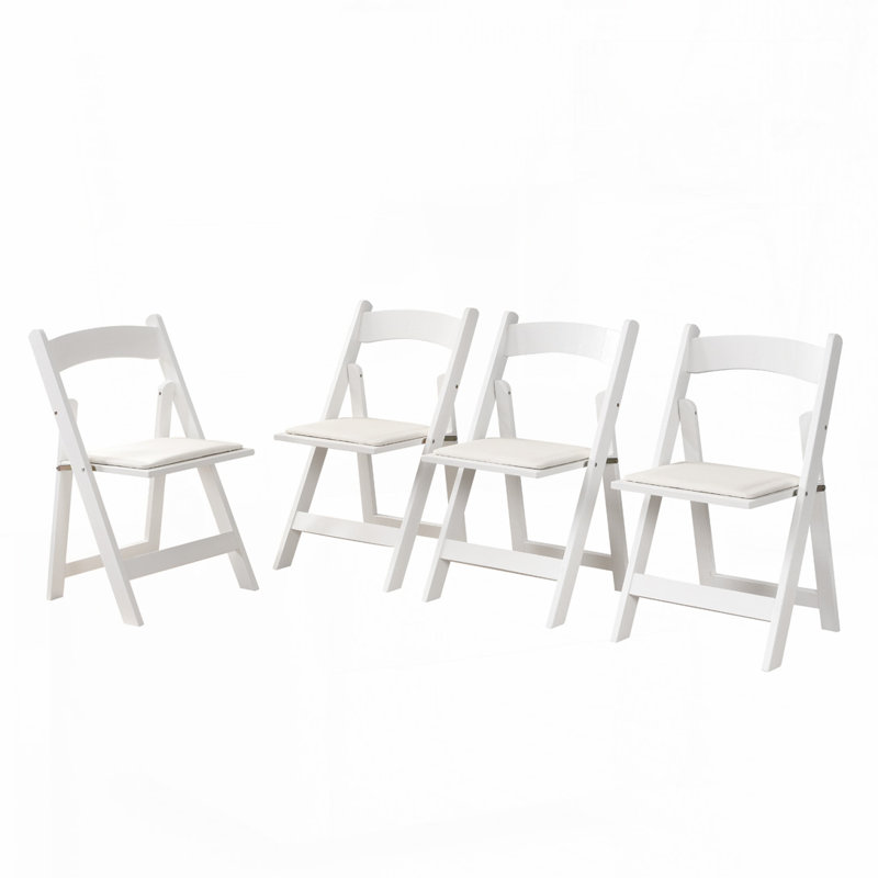Chaise pliante 4 pièces, Blanc
