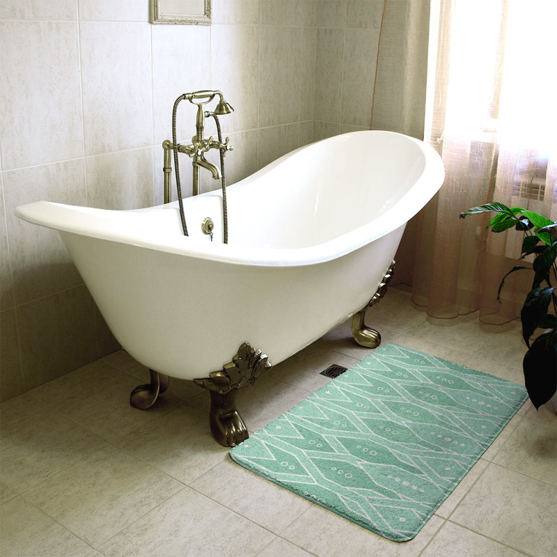 Tapis pour salle de bain Trellis, l 17 po x L 24 po, Vert